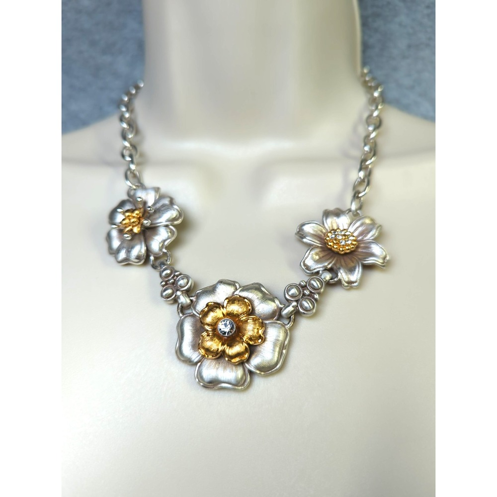 Brighton Necklace Retro Garden Flower Necklace Swarovski Crystal Accents Chic